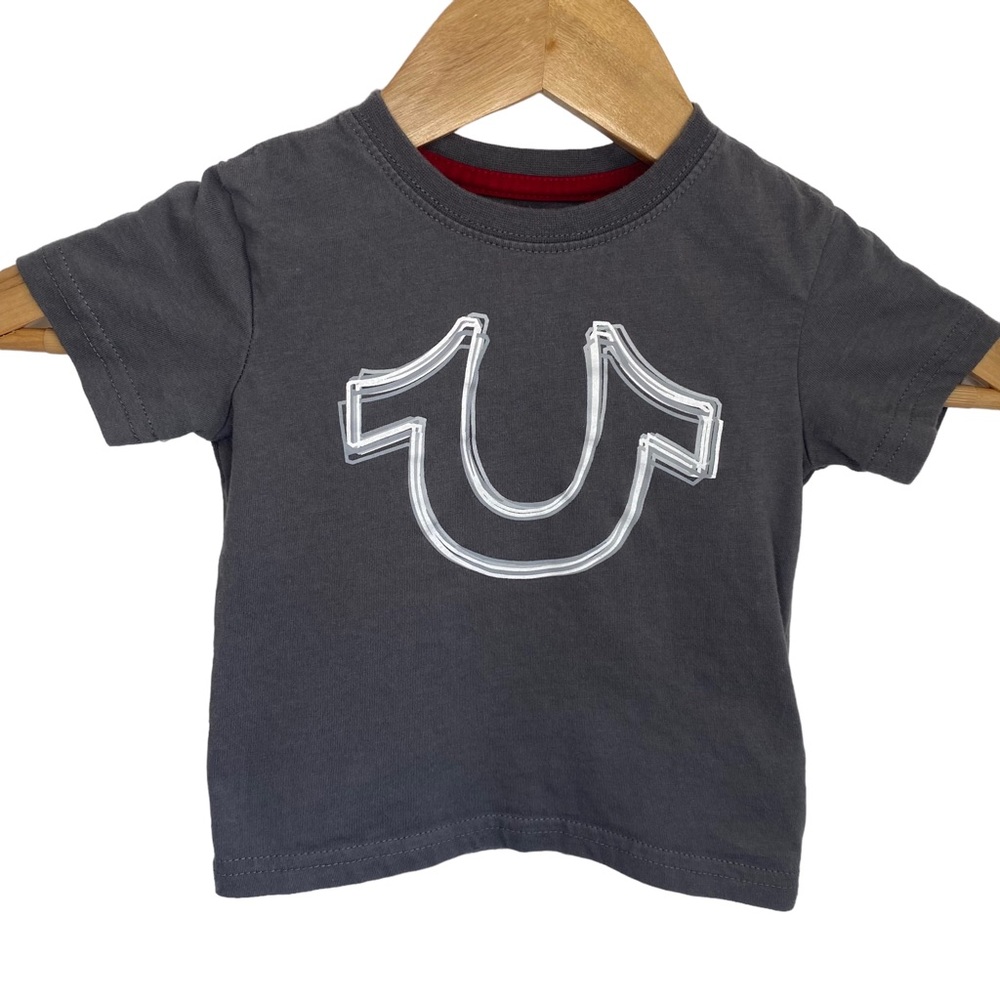 True Religion Horseshoe T-Shirt Gray and White Size 18 months
